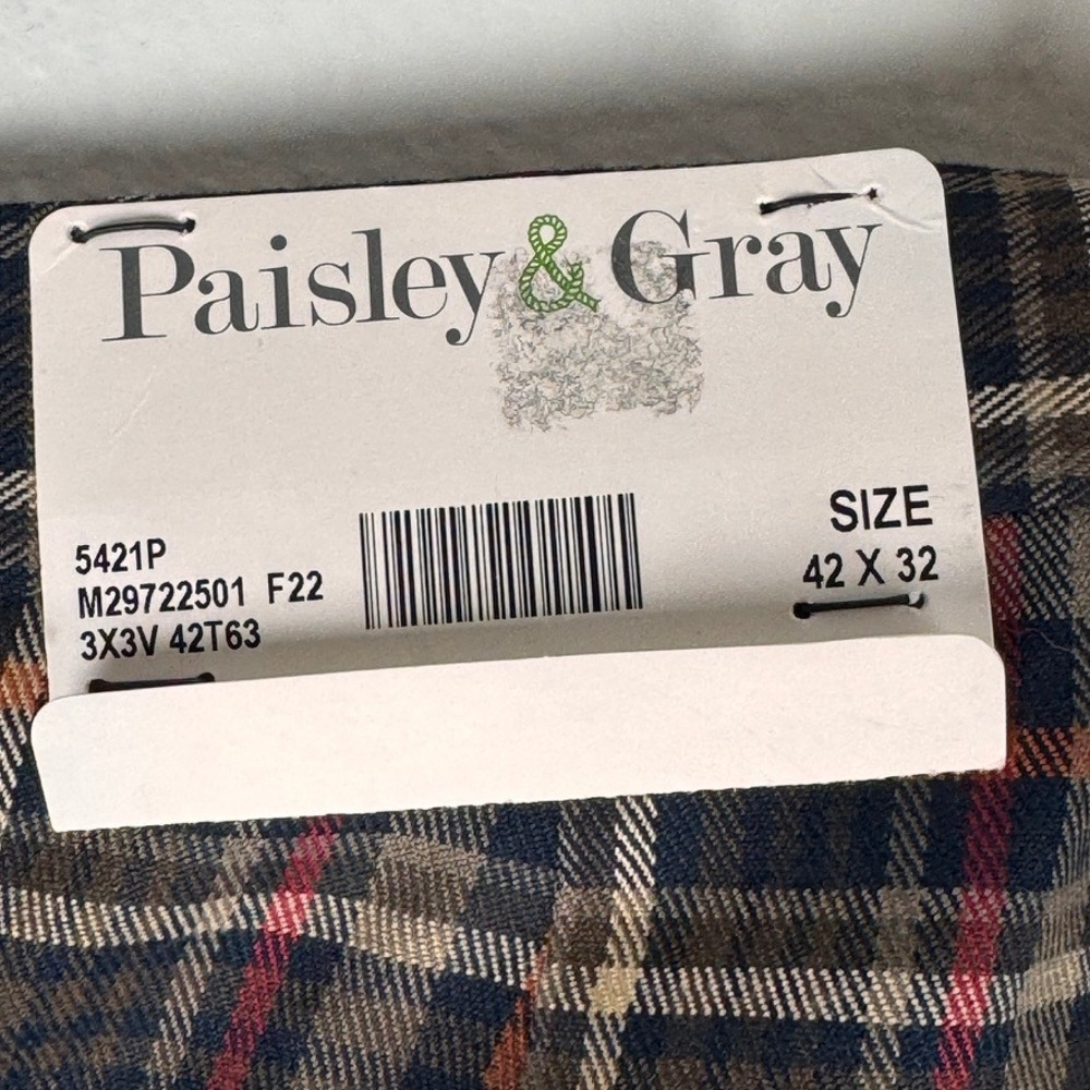 Paisley & Gray Mens Plaid Dress Pants Multicolor Tartan Slim Fit 42x32 NWT - Picture 5 of 9